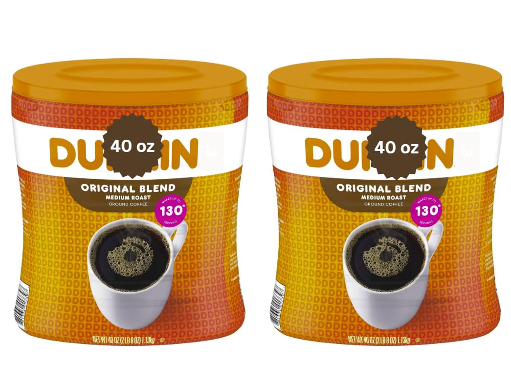Dunkn. Donuts Oriflavor Blendal Ground Coffee 40 Oz Makes Up To 130 Cups Pack Of 2