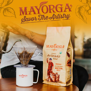 Mayorga Coffee Artesano Blend, 2 Lb Bag - Medium Roast Coffee - Organic Coffee - 100% Arabica Whole Beans - Smooth Chocolate & N