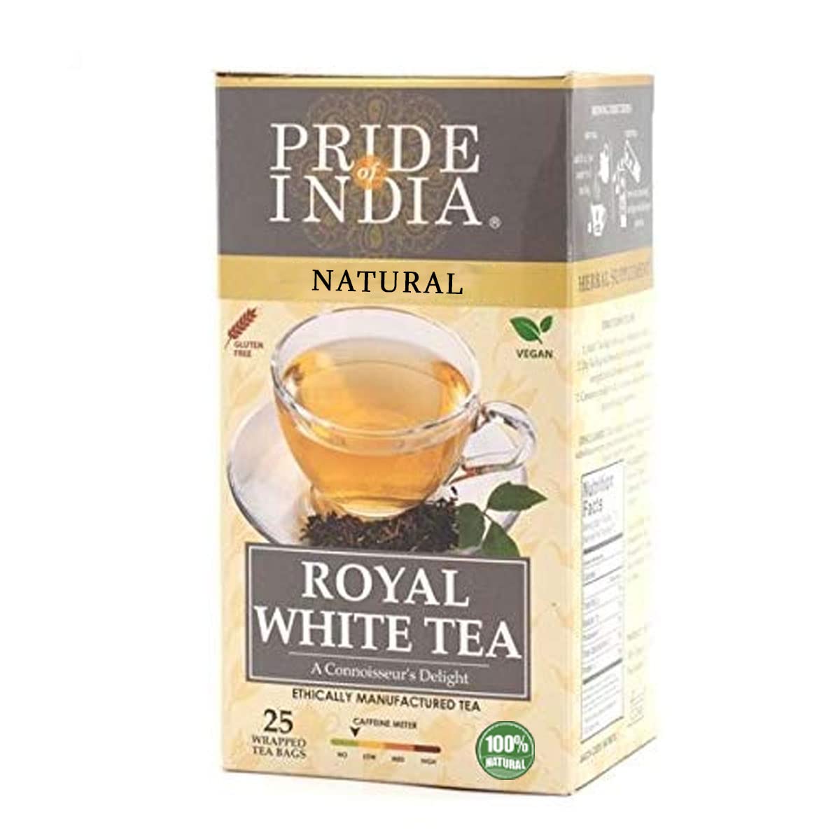 Pride Of India - Natural Royal Indian White Tea, 25 Count (2-Pack)