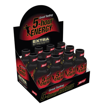 5-hour ENERGY Extra Strength Berry Shot - 12 Pack of 2 Ounce Bottles, Green