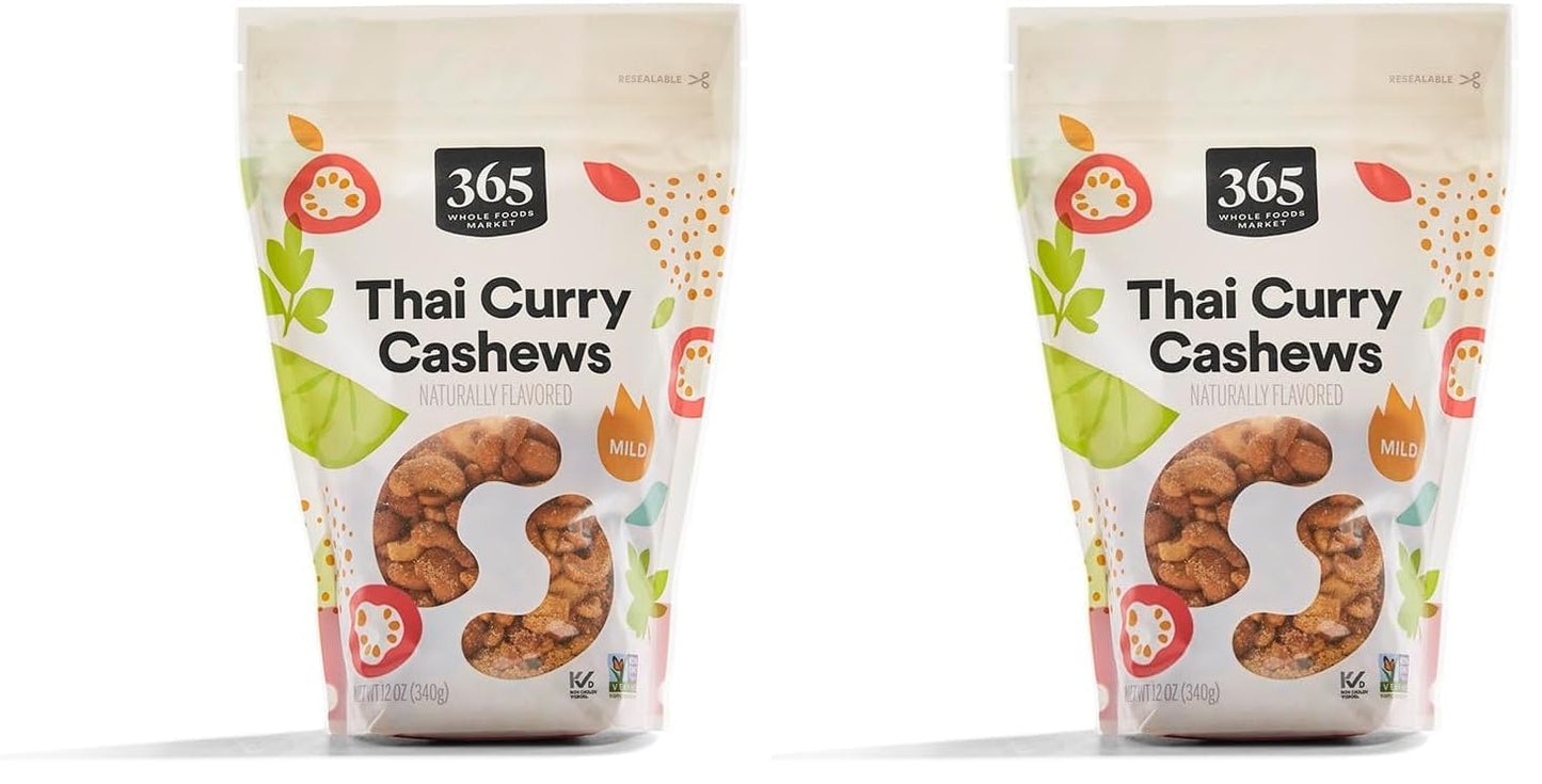 365 by Whole Foods Market, Cashews Thai Curry, 12 Ounce (Pack of 2)