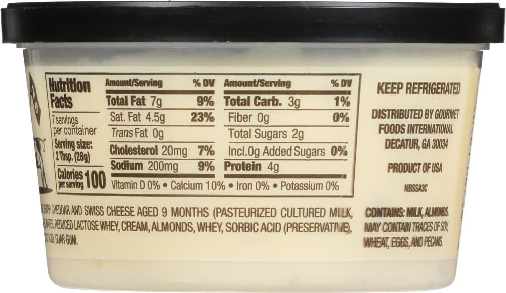 New Bridge Swiss & Almond Cheese Spread (Case Of 12 X 7 Ounces)