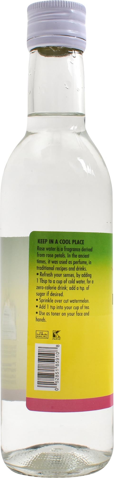Sadaf Natural Rose Water - Food Grade for Cooking & Baking - 12.7 Fl Oz - Clear