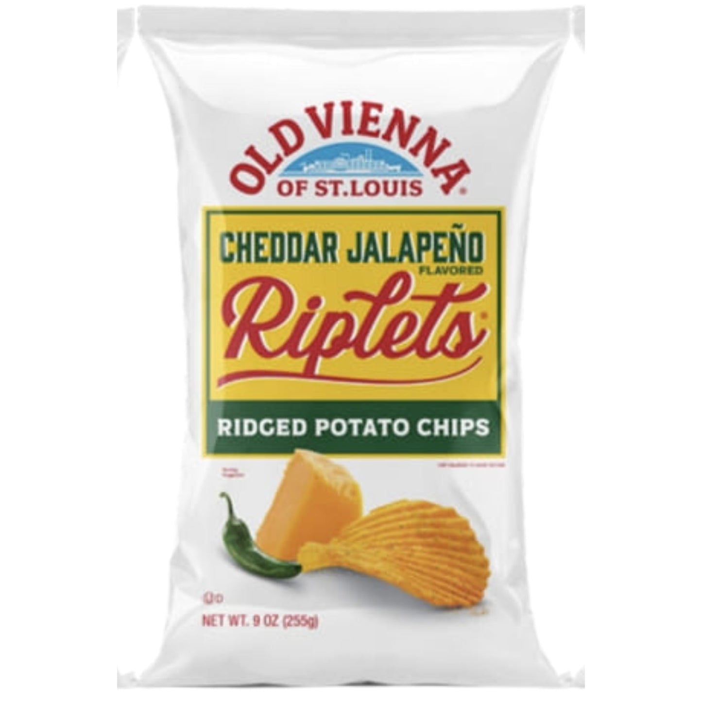 Old Vienna Of St. Louis Ridged Potato Chips 9Oz Bags Spicy Variety (4 Pack) Snack Box By Tranadaco