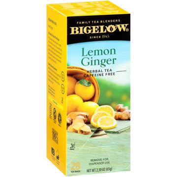 Bigelow Tea Lemon Ginger Herbal Tea Bags, 28 Count (Pack of 6), All Natural, Gluten Free