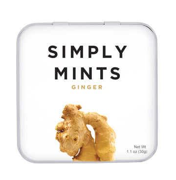 SIMPLY MINTS Natural Ginger Breath Mints, 6 Pack (180 Pieces), Made with Real Ginger Oil | Aspartame-Free, Sorbitol-Free, Xylito