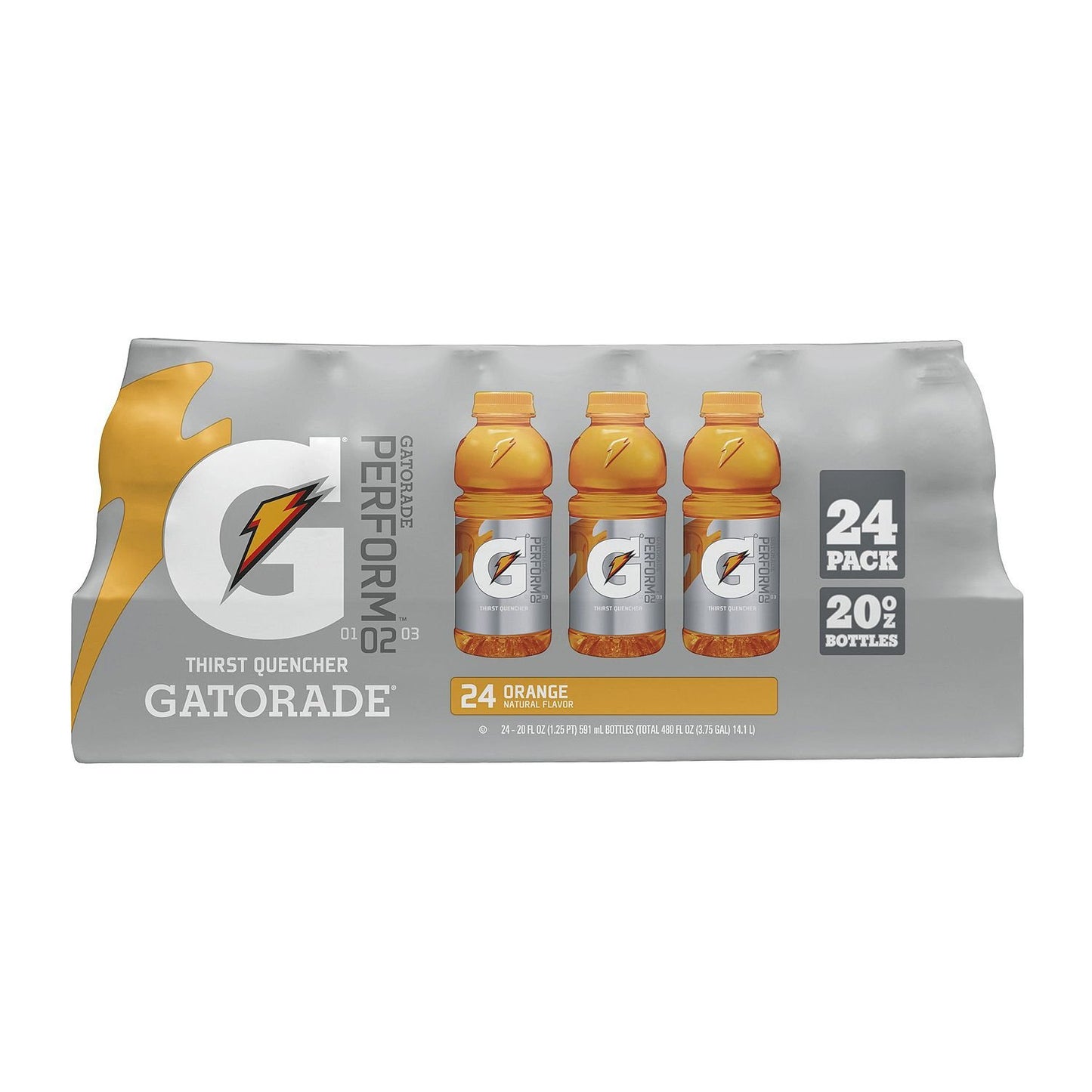 Gatorade Beverage (Pack of 24) 20 Fl Oz, 480 Fluid Ounce, Orange, 480 Fluid Ounce