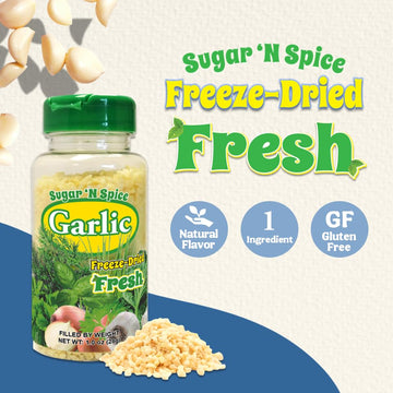 Sugar 'N Spice Premium Freeze-Dried Herbs & Spices, Strong Aroma And Fresh Flavor (Garlic, 1 Ounce (Pack Of 1))