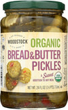 Woodstock Organic Pickles - Sweet Bread & Butter - Sliced - 24 Oz (Pack Of 1)