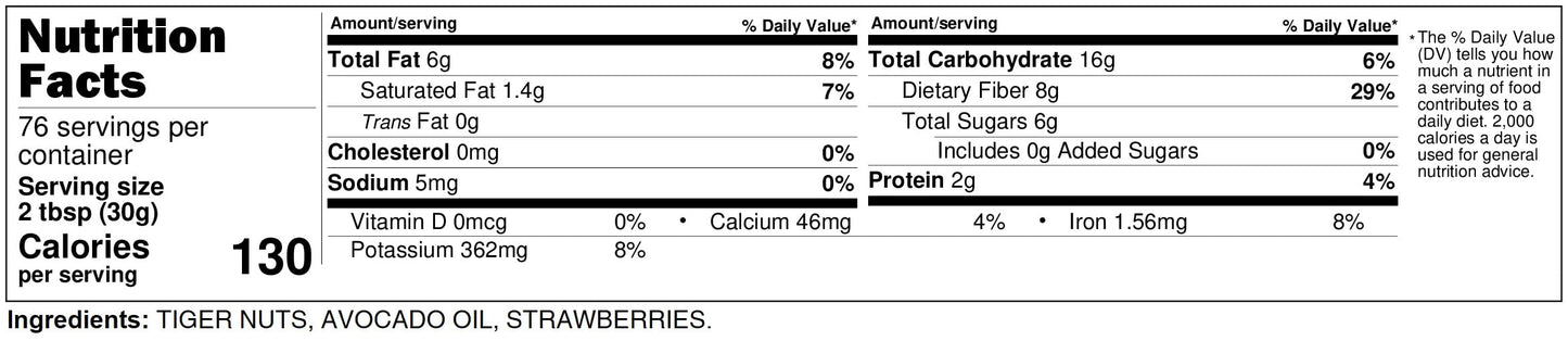 Paleo Tiger'S Limited Edition Strawberry Tiger Nut Butter | Aip & Paleo Friendly | Made With Tiger Nuts, Avocado Oil & Strawberr