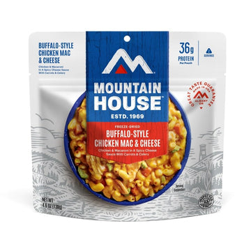 Mountain House Buffalo-Style Chicken Mac & Cheese Freeze-Dried Food For Camping, 12 Servings, 30-Year Shelf-Life