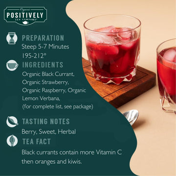 Organic Positively Tea Company Very Berry Citrus Herbal Tea Loose Leaf 4 Ounce Tea
