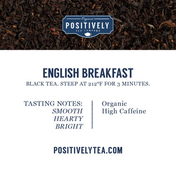 Organic Positively Tea Company, English Breakfast Black Tea, Loose Leaf, 16 Ounce