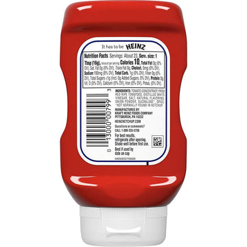 Heinz Tomato Ketchup, No Sugar Added, 13 Ounces (Pack of 2)