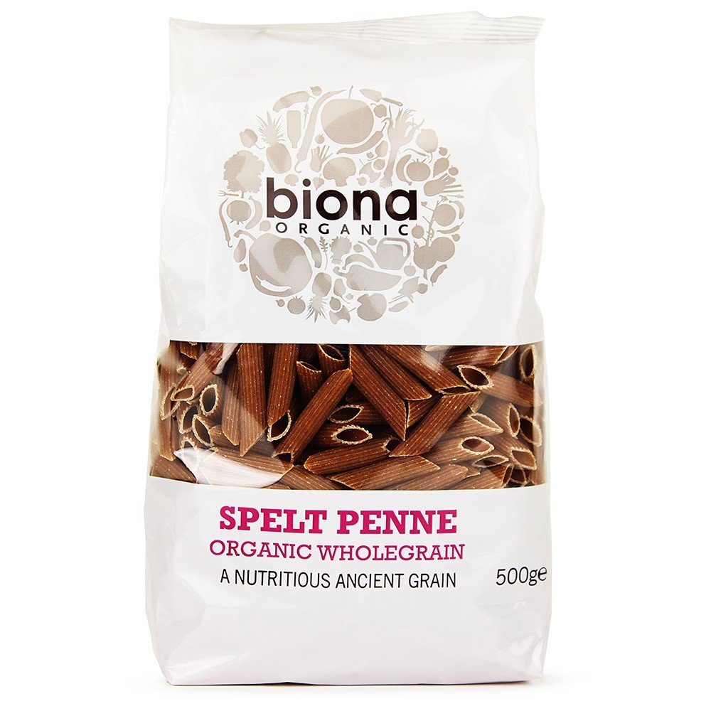 Biona Organic Spelt Penne Wholegrain Vegan Pasta 500g - Ancient Grain, Smooth Texture, Fantastic Flavour, High Fibre
