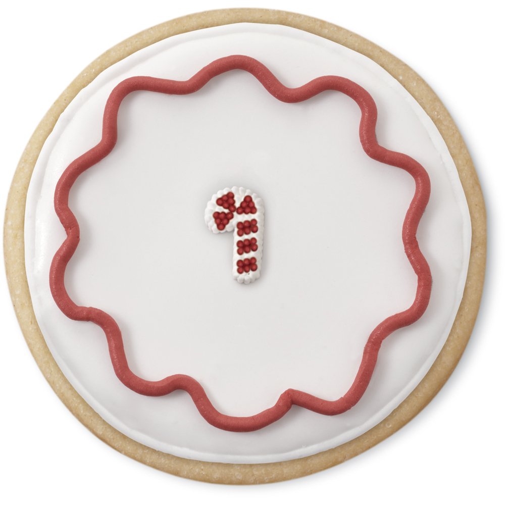 Wilton Mini Candy Cane Edible Cupcake Toppers, Red, Green
