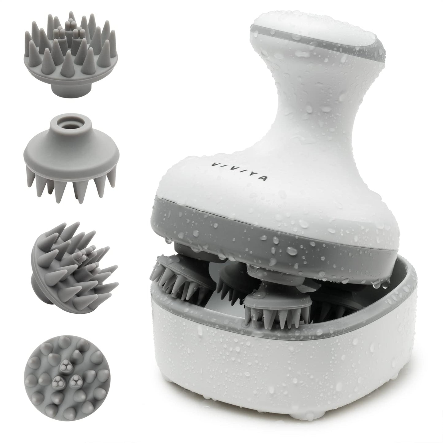 Viviya Electric Scalp Massager, Portable Rechargeable Head Massager With 8 Removable Massage Claws, Waterproof Handheld Hair Sca