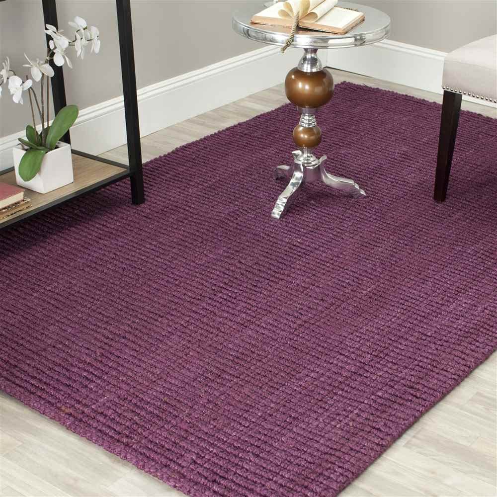 Safavieh Natural Fiber Collection 3 X 5 Purple Nf447B Handmade Chunky Textured Premium Jute 075-Inch Thick Area Rug
