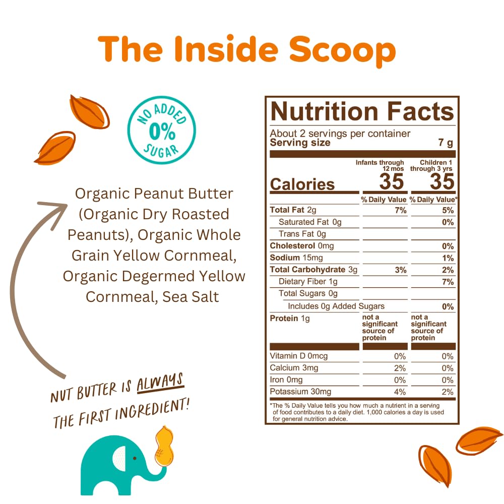 Puffworks Baby Organic Peanut Butter Puffs, Perfect For Early Peanut Introduction, Plant-Based Protein, Usda Organic, Gluten-Fre