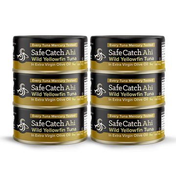 Safe Catch Wild Ahi Yellowfin Tuna Fish Canned, Wild Caught, Lowest Mercury, Lean Protein, Omega 3, Gluten-Free, Kosher, in Extr