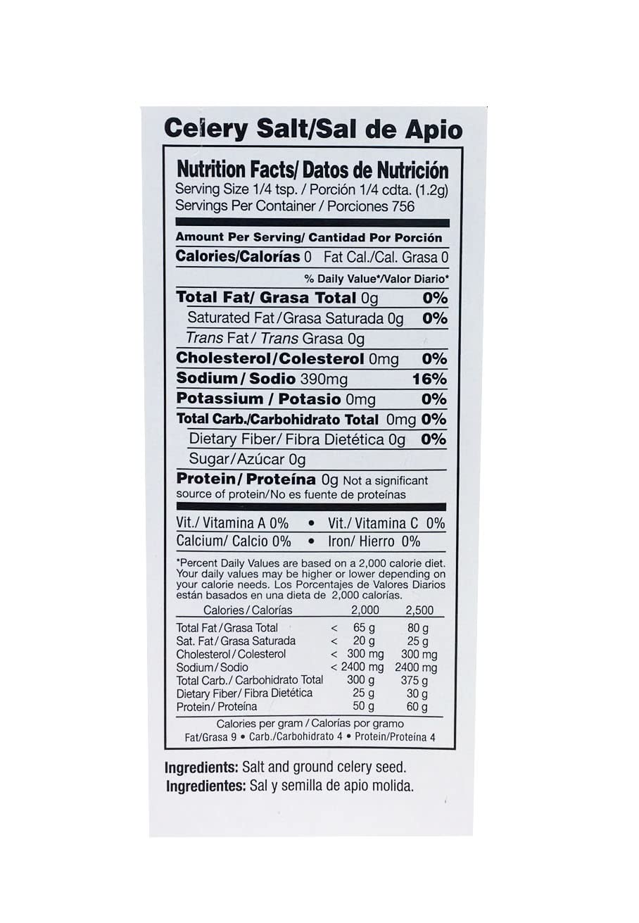 2 lbs Ground Celery Salt /Sal de Apio Molido Gluten Free Kosher