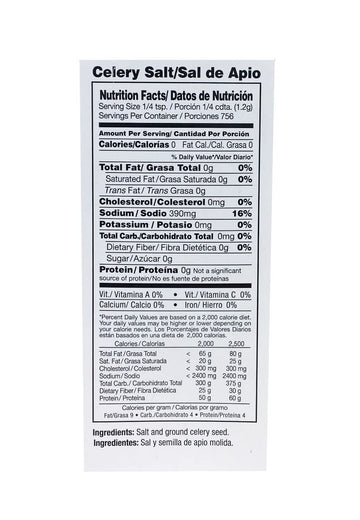 2 lbs Ground Celery Salt /Sal de Apio Molido Gluten Free Kosher