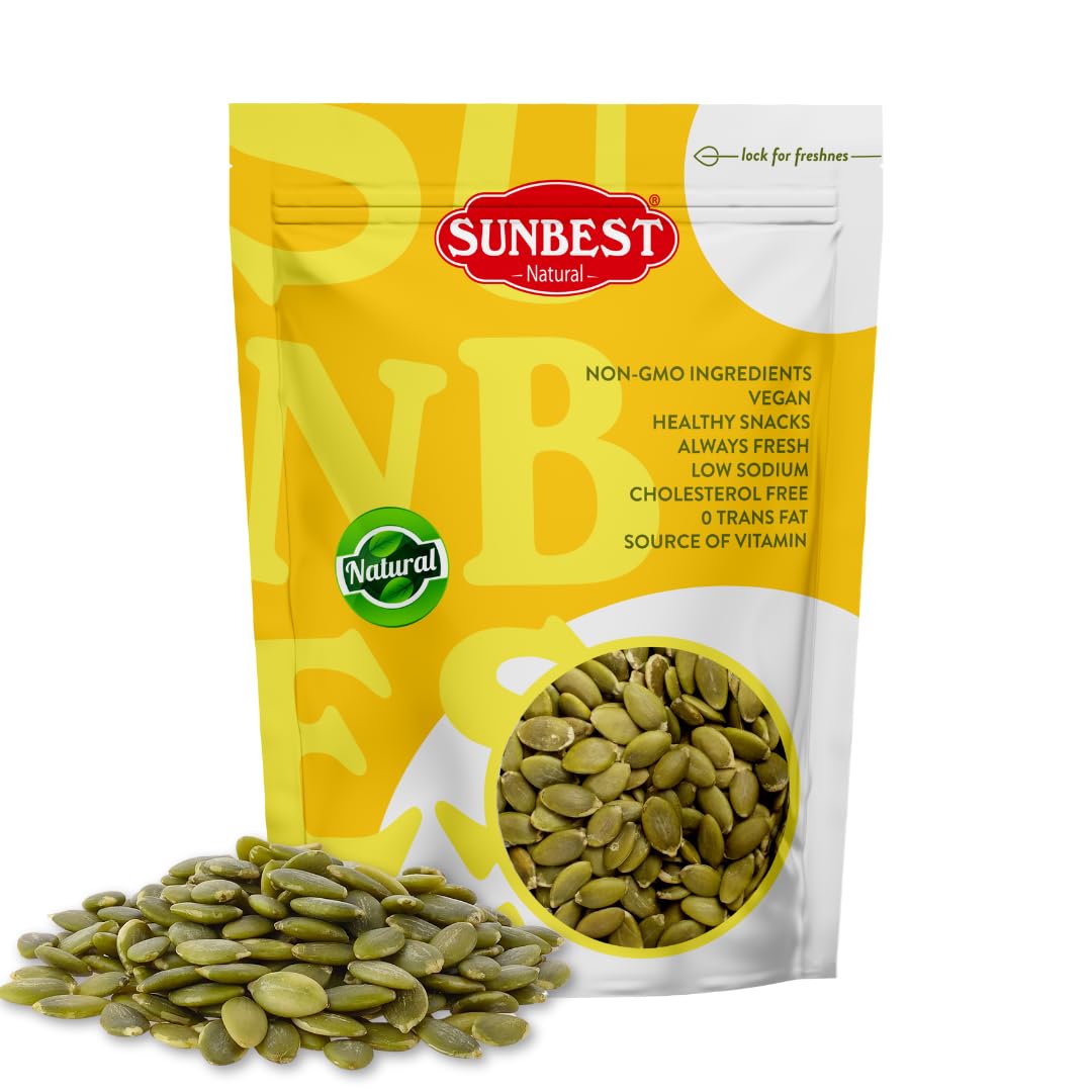 Sunbest Natural - Pumpkin Seeds, Pumpkin Seeds Roasted Salted, Non-Gmo Shelled Pumpkin Seeds, Vegan And Kosher Seeds Snacks, 3 Lbs.