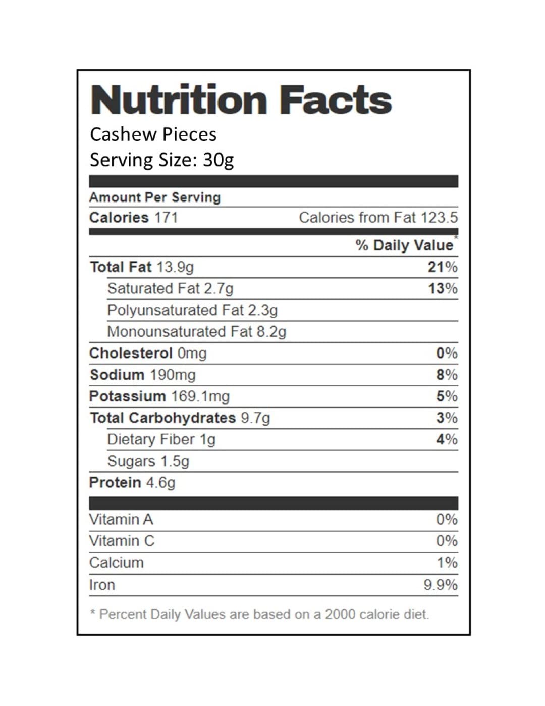 AIVA Cashew Pieces Raw, Unroasted & Unsalted, 10 lb Bulk, Premium Grade