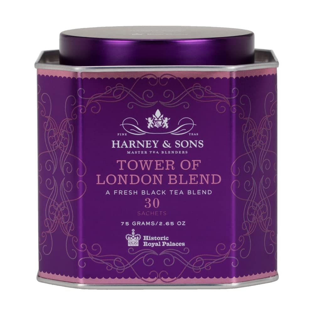 Harney & Sons Tower Of London Black Tea With Vanilla, Black Currant, Caramel, And Honey | 30 Sachets, Historic Royal Palaces Collection