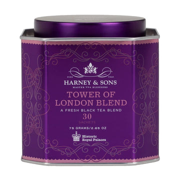Harney & Sons Tower Of London Black Tea With Vanilla, Black Currant, Caramel, And Honey | 30 Sachets, Historic Royal Palaces Collection