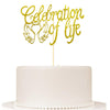 Happy Birthday in Heaven,Celebration of Life Cake Topper for Birthday,Anniversary,Funeral,In Loving Memory, Funeral Decor,Gold G