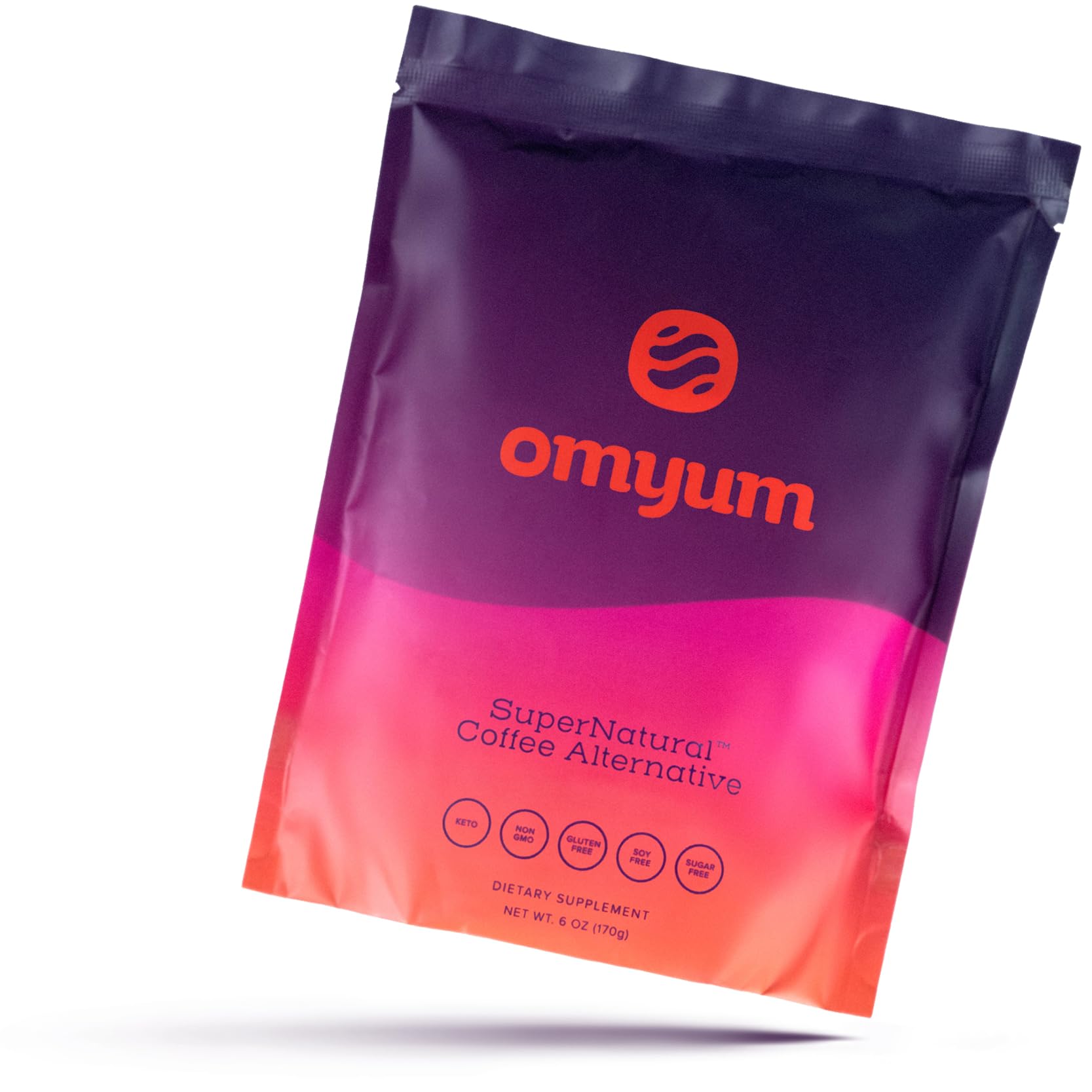 Omyum Supernatural Coffee Alternative (30 Servings) - Organic Superfood Adaptogen Mushroom Blend With Cacao, Lions Mane, Reishi,