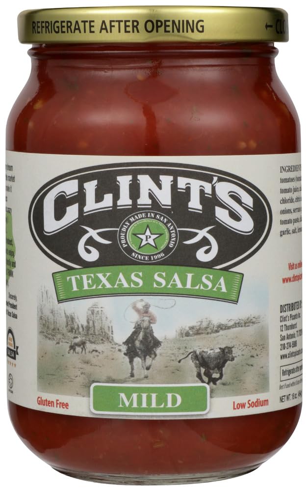 Clints Texas Mild Salsa 16.0 OZ (Pack of 6)