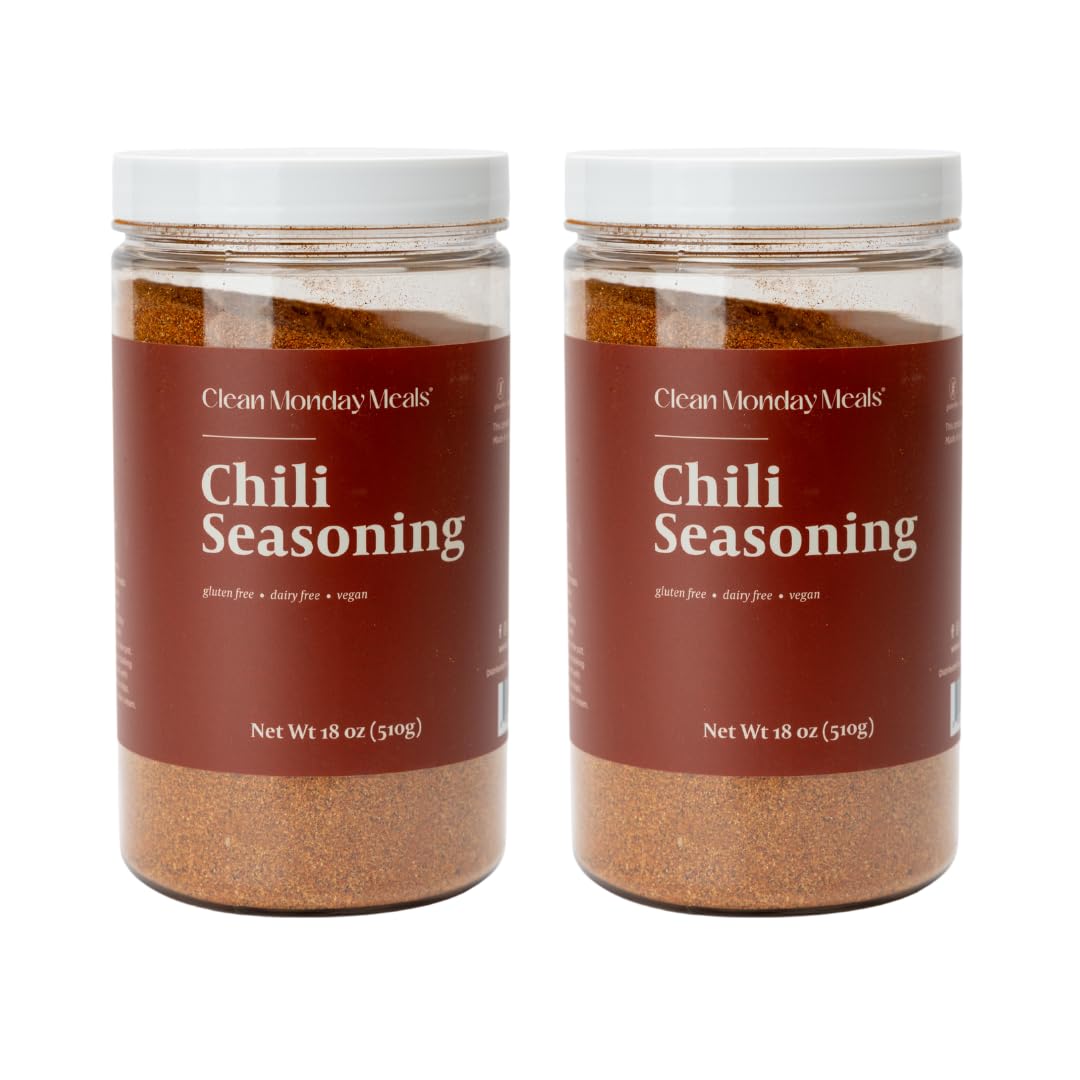 Clean Monday Meals Chili Seasoning Mix | Gluten-Free, Dairy-Free, Non-GMO | Bold Spicy & Savory Blend for Chili, Soups, Stews, T