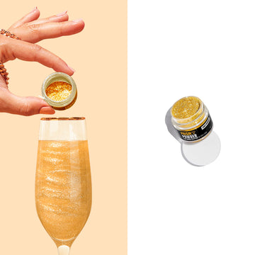 Fancy Sprinkles Premium Edible Glitter, 100% Edible Glitter for Sparkling Food & Drinks No Taste or Texture (4g, Fool's Gold)