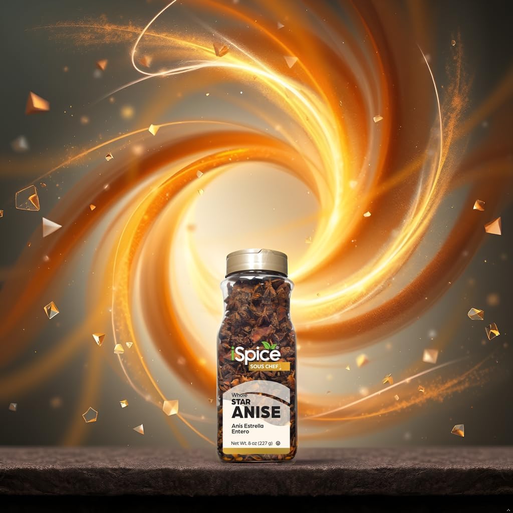 iSpice Premium All Purpose Star Anise, 8 Oz (227g), All-Natural Anise Whole