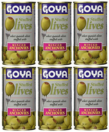 Goya Stuffed Olives Minced Anchovies 5.25 Ounce (Pack of 6)