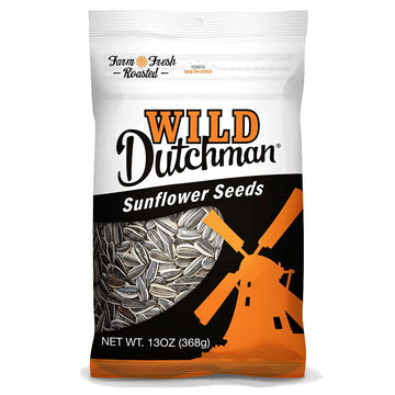 Wild Dutchman Roasted Sunflower Seeds In A Resealable Bag For Ultimate Freshness And An Easy Pour Snack, Salted Original Flavor,