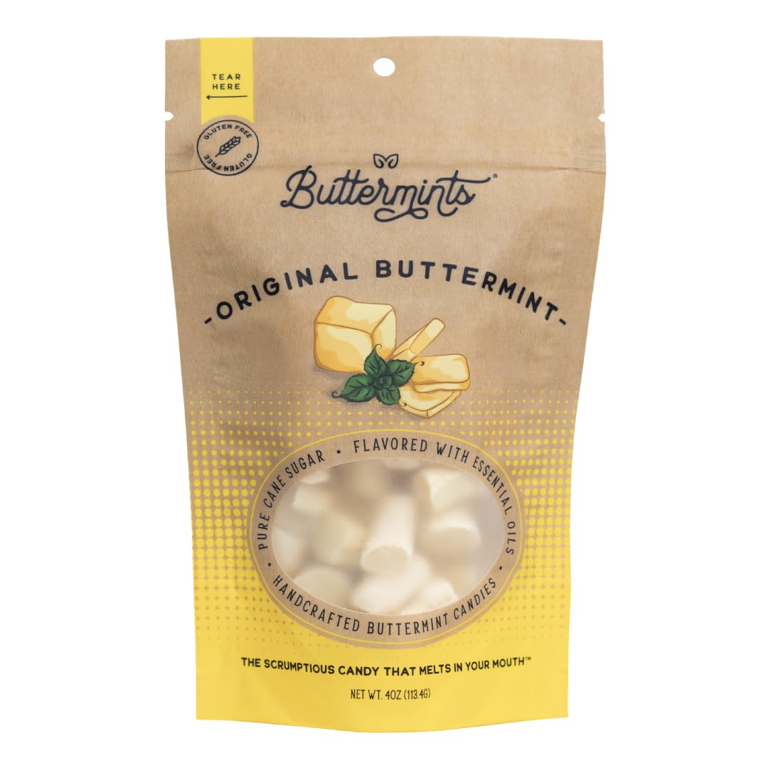 Buttermints Original | Butter Mints Yellow Gold Candy Soft Butter Taste | Unexpectedly Scrumptious (4 Servings) (1 Pack Original)