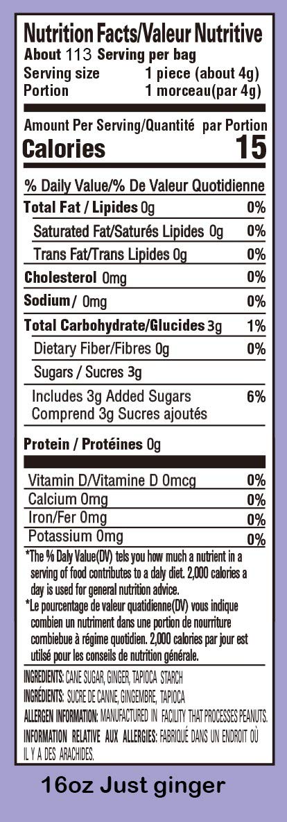 Gem Gem Ginger Candy Chewy Ginger Chews (1 Pound Bulk Pack) (Original)