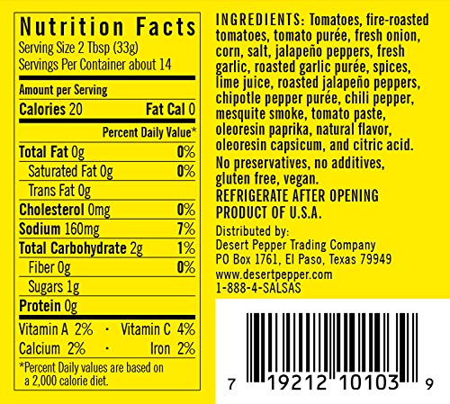 Desert Pepper Roasted Tomato Chipotle Corn Salsa, Medium, 16-Ounce