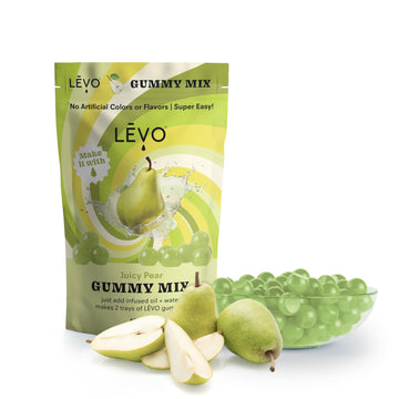 LEVO Gummy Mix - Juicy Pear Flavor - Makes 64 Gummies - 6.3 Ounce Pack - Green