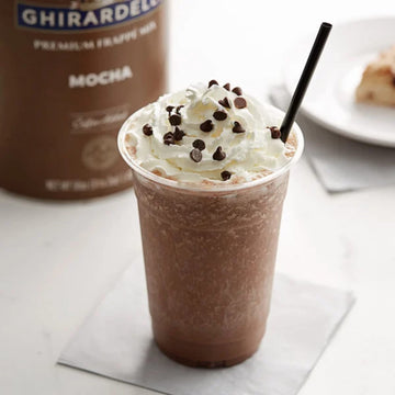 Ghirardelli Mocha Premium Frapp Mix, 3.12 lb Can with Ghirardelli Stamped Barista Spoon