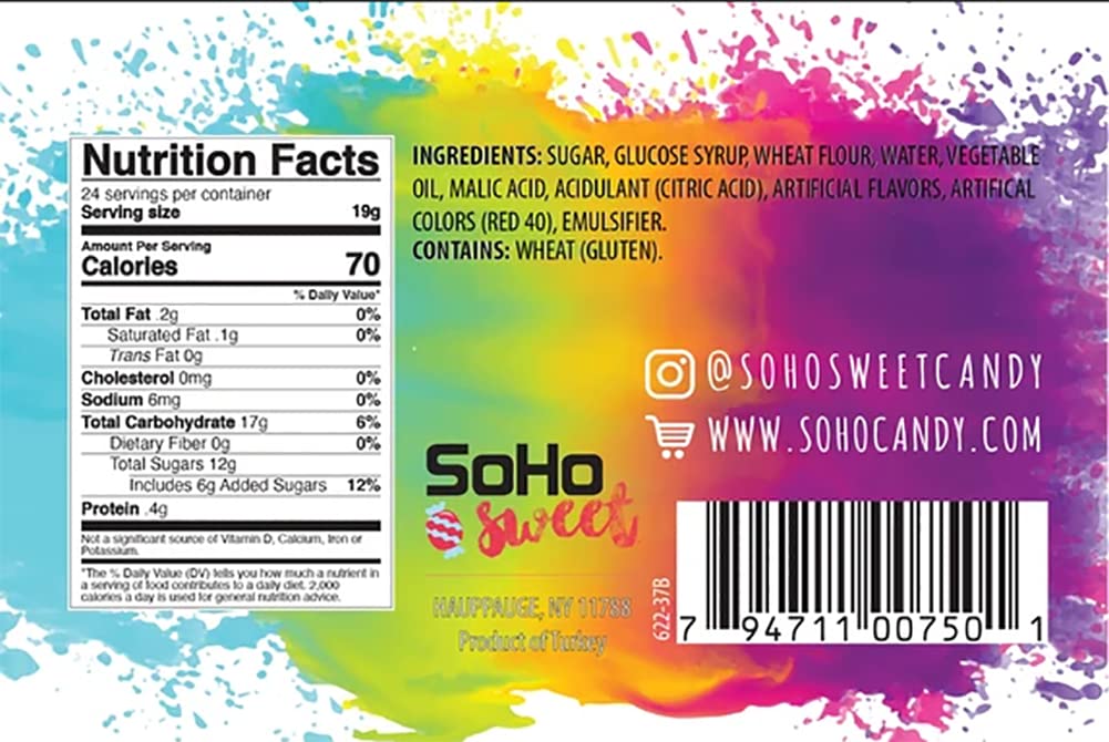 Soho Sweet Sour Strawberry Spaghetti Non-Gmo Gummy Candy, Halal Candy - Pack Of 2 (1 Pound)