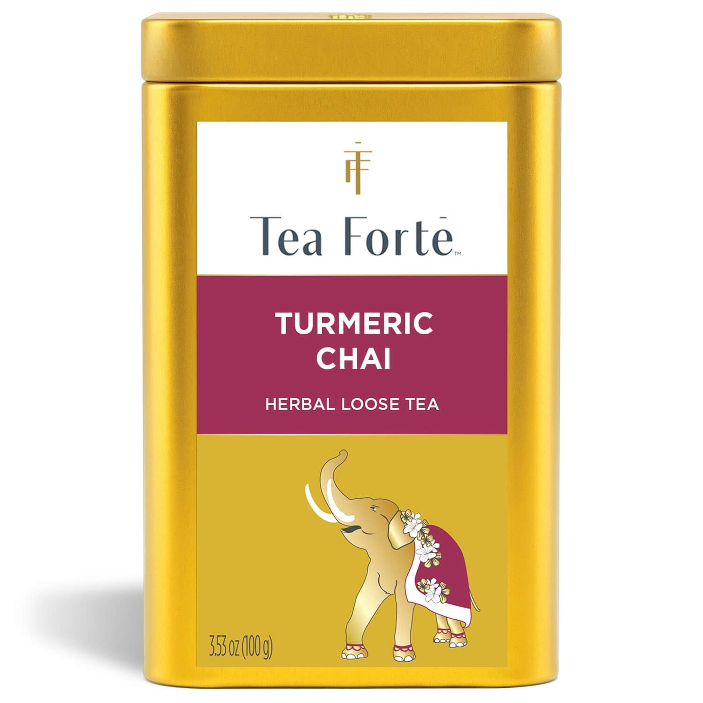 Tea Forte Turmeric Chai Top-Grade Loose Leaf Energy Blend-Free Herbal Tea Blend Canister Makes 35-50 Cups