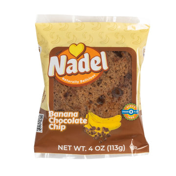 Nadel - NATURALLY DELICIOUS BANANA CHOCOLATE CHIP CAKE SLICES (4 Pack) Sweet Breads & Cakes, Back to School lunch snack, breakfa