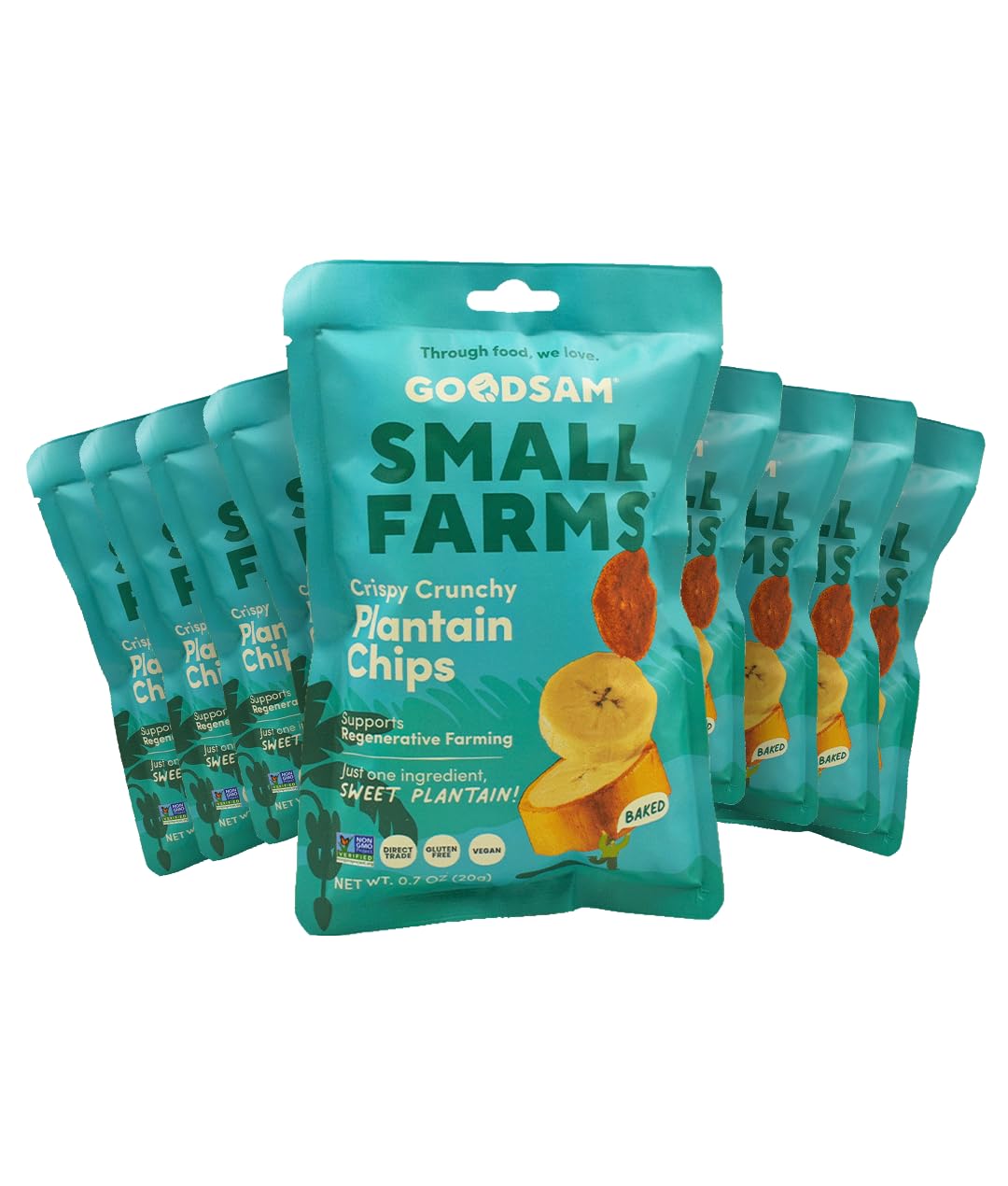 GoodSAM Baked Sweet Plantain Chips, 0.7oz (Pack of 16) - Non GMO, Vegan, Regenerative Faming, Direct Trade