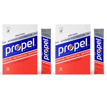 Propel Powder Packets, Watermelon With Electrolytes, Vitamins And No Sugar, 20 Count (Pack Of 2) - In Garizze Box