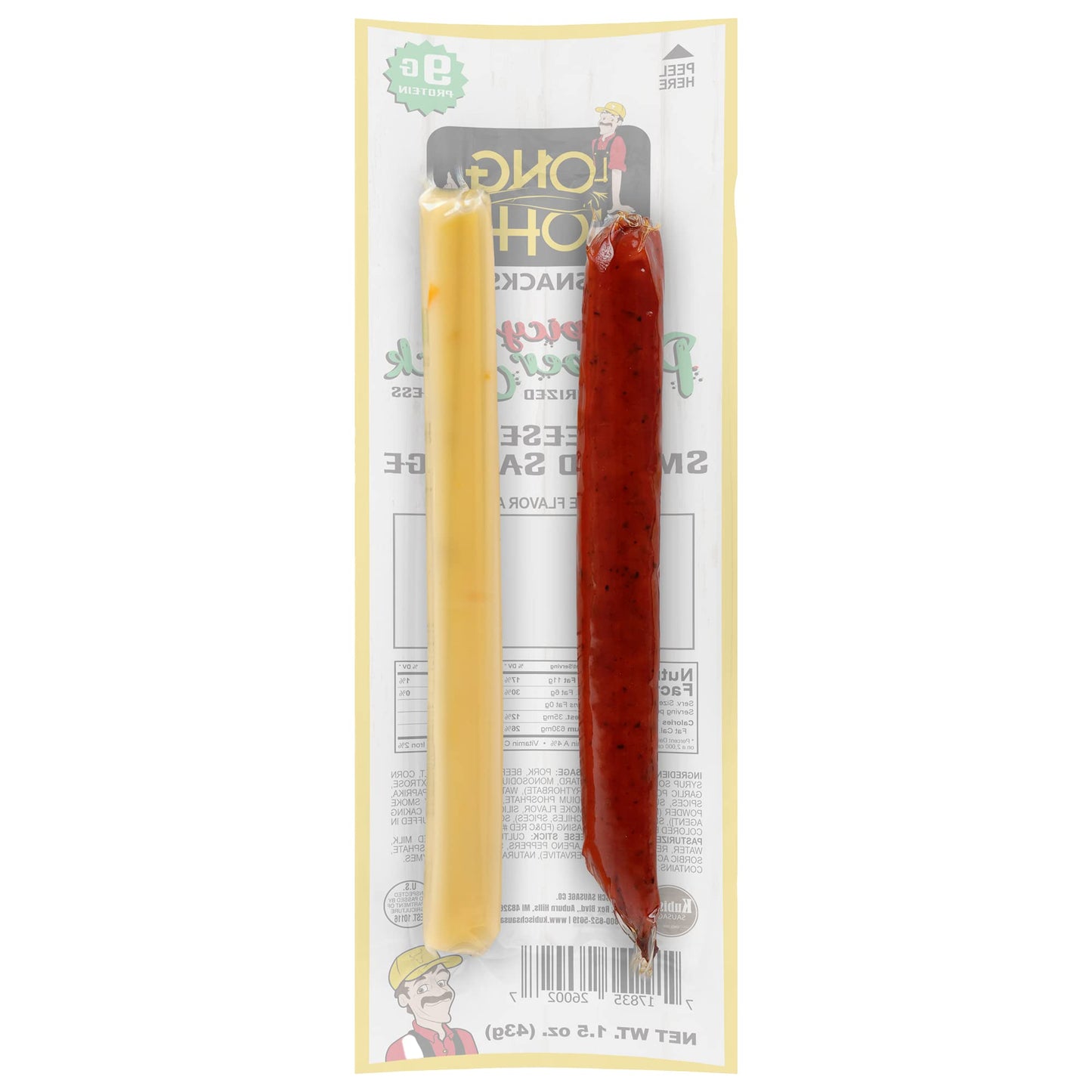 Long John Snacks Meat and Cheese Sticks - Spicy Smoked Sausage & Pepper Jack Cheese - High Protein, Low Carb - 12 Pack, 1.5 oz