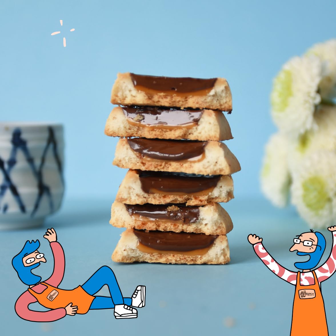 Michel Et Augustin Cookies, Individually Wrapped Snacks, 3 Pack, Gourmet Milk Chocolate & Caramel Shortbread Cookies, 15 French Butter Cookies Per Bag